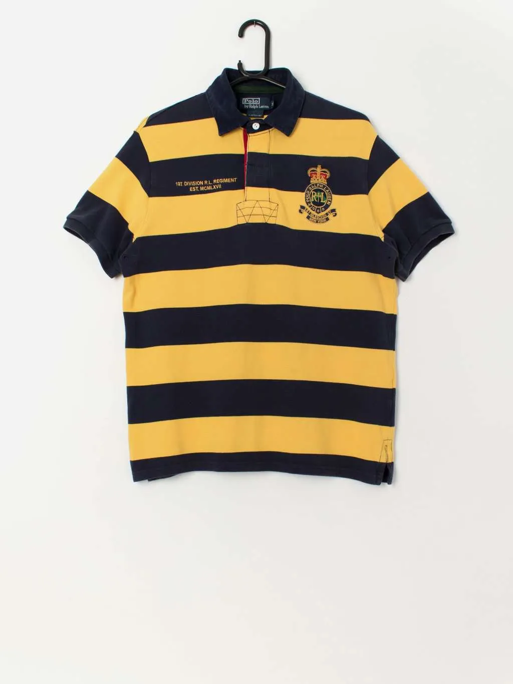 90s vintage Polo by Ralph Lauren 381 Bleecker St striped polo shirt – Medium / Large