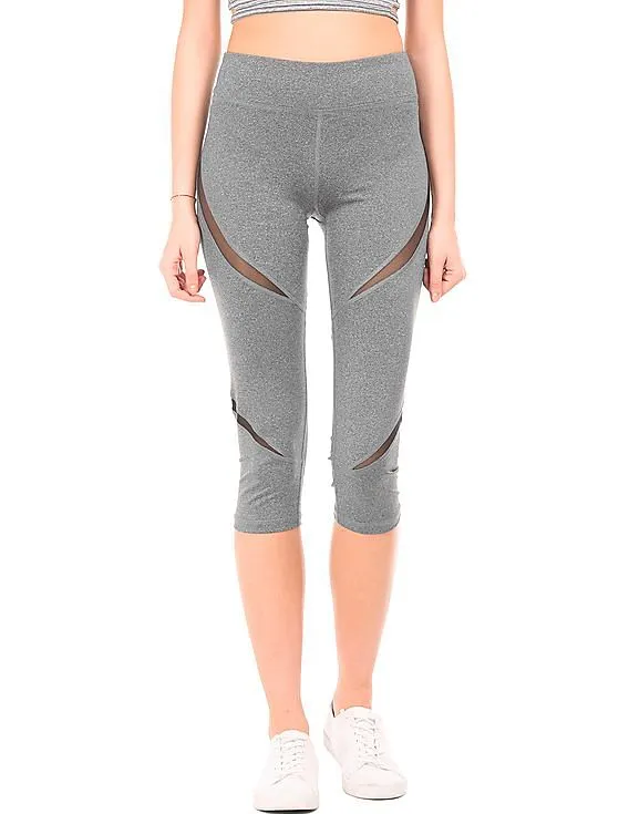 Aeropostale Heathered Swirl Inset Crop Leggings