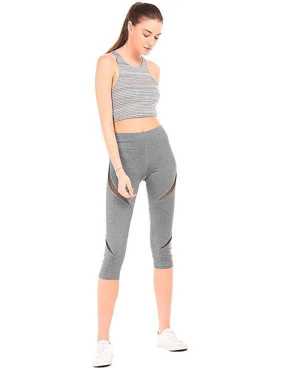 Aeropostale Heathered Swirl Inset Crop Leggings