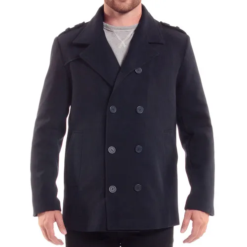 Alpine Swiss Jake Mens Wool Pea Coat Double Breasted Peacoat Jacket