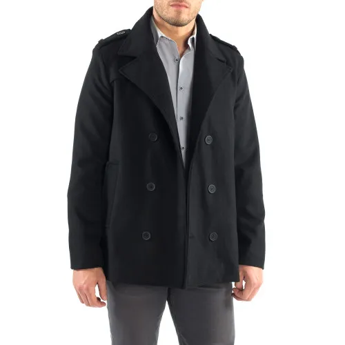 Alpine Swiss Jake Mens Wool Pea Coat Double Breasted Peacoat Jacket