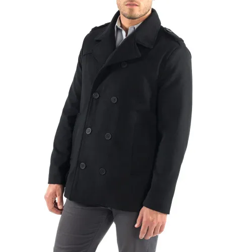 Alpine Swiss Jake Mens Wool Pea Coat Double Breasted Peacoat Jacket