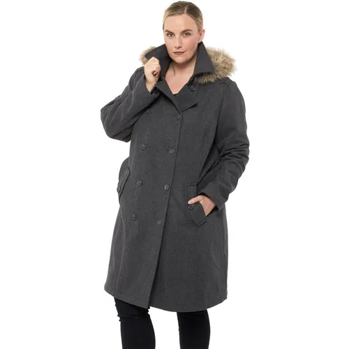 Alpine Swiss Womens Parka Trench Pea Coat Belt Jacket Faux Fur Hood Reg & Plus Sizes