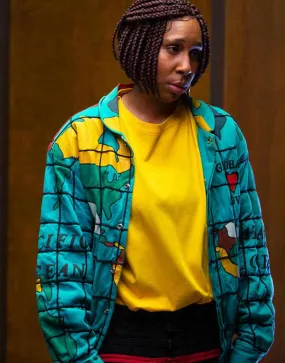 Bad Hair Lena Waithe Jacket | Brook-Lynne Printed World Map Jacket