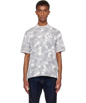 BAPE Gray City Camo Large Ape Head Relaxed Fit Polo