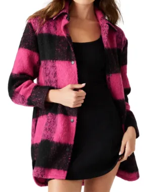 BB Dakota by Steve Madden Eldridge Shirt Jacket in Hot Pink/Black