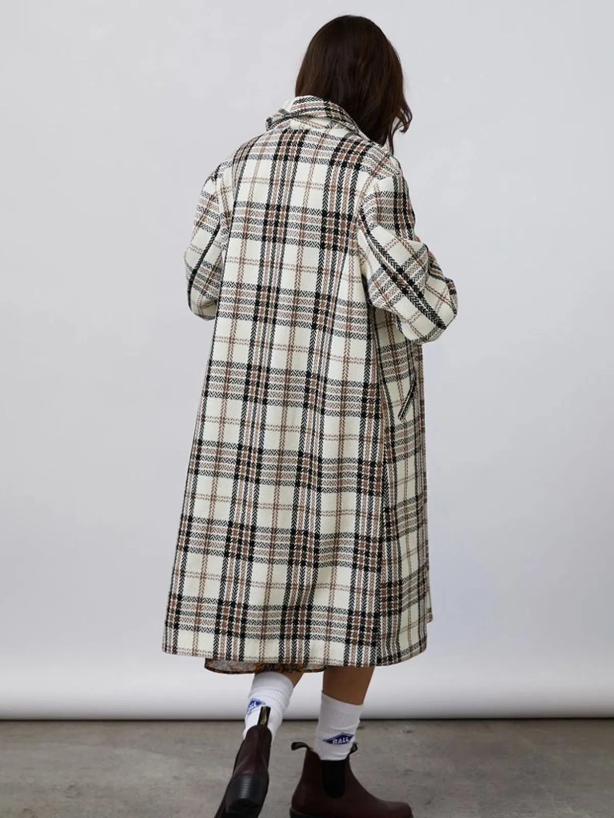 Billie Check Coat - Black/Cream