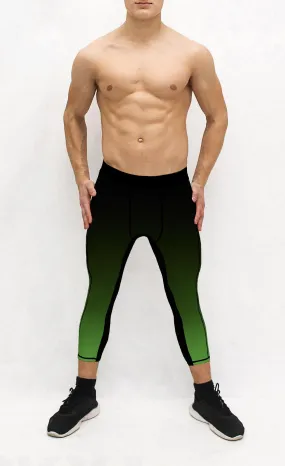 Black Green Men's Pocket Tights