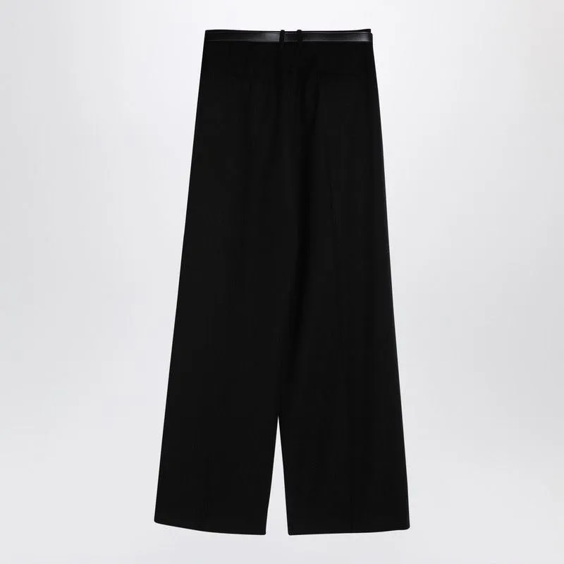 BLACK WIDE TROUSERS WITH BELT