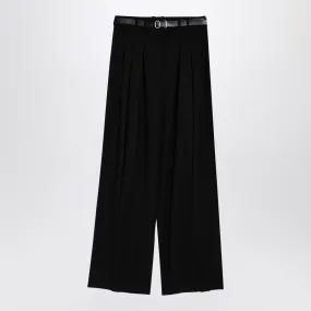 BLACK WIDE TROUSERS WITH BELT