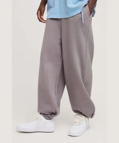 boohooMAN Mens Extreme Wide Leg Raw Edge Cuffed Sweatpants