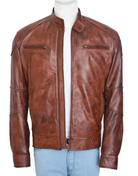 Brown Leather Bradley James Damien Jacket - UJackets