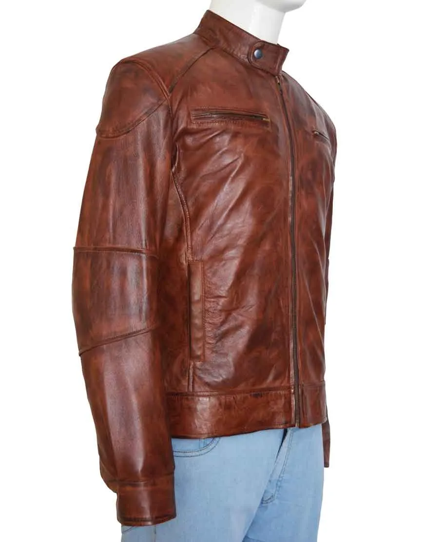 Brown Leather Bradley James Damien Jacket - UJackets