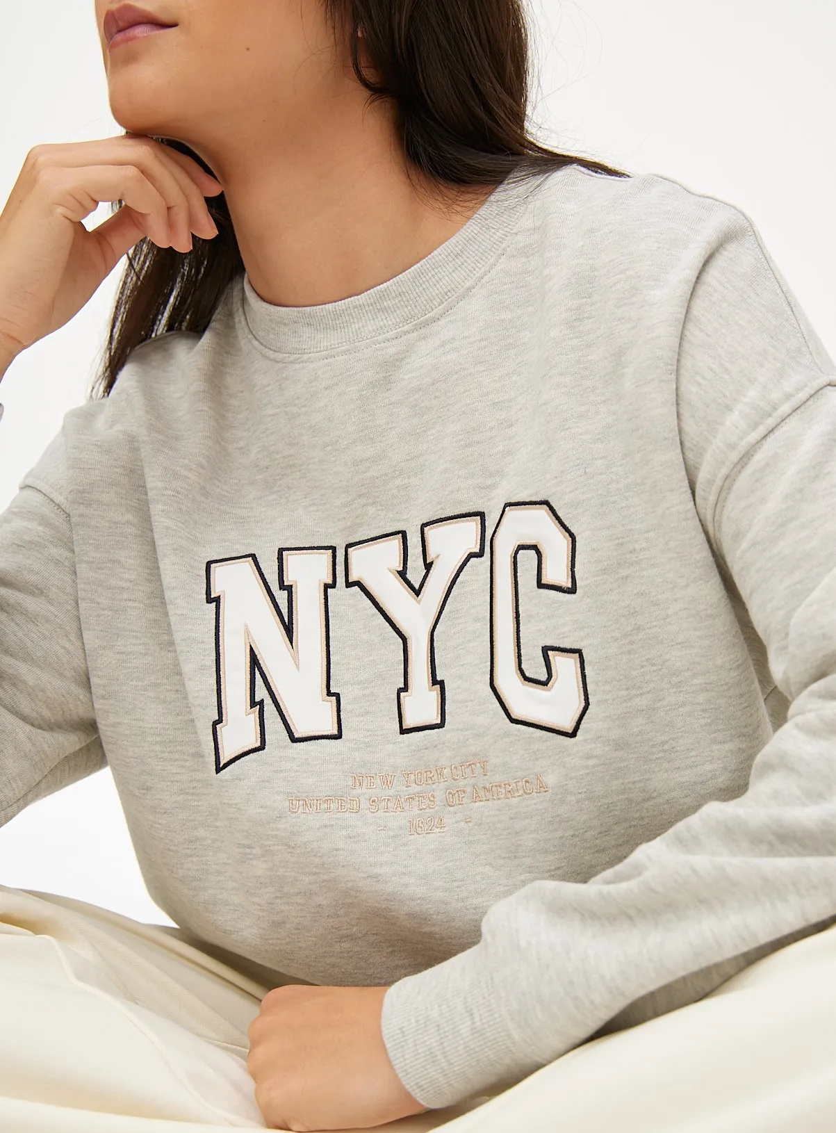 Buy Grey Marl Oversized New York Sweatshirt XXL | Hoodies and sweatshirts | Tu