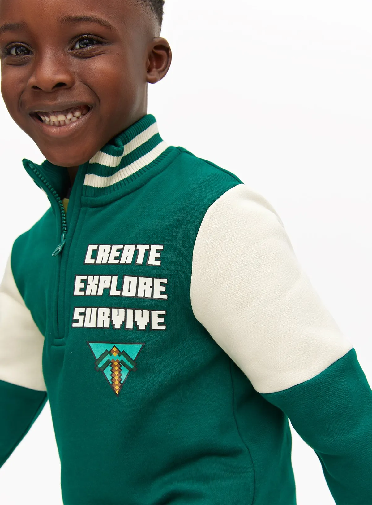 Buy Minecraft Green Funnel Sweatshirt 13 years | Jumpers and hoodies | Tu