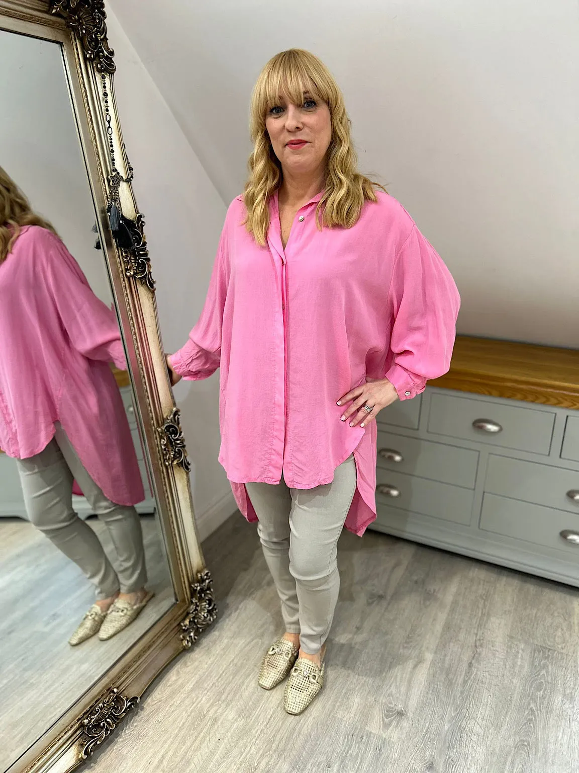 Candy Pink Sequin Star Blouse Simone