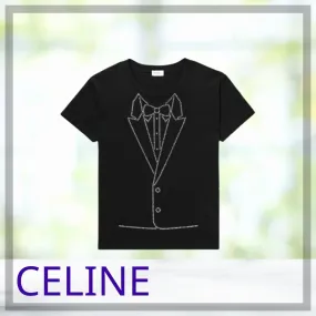 CELINE  |Cotton Short Sleeves Luxury T-Shirts