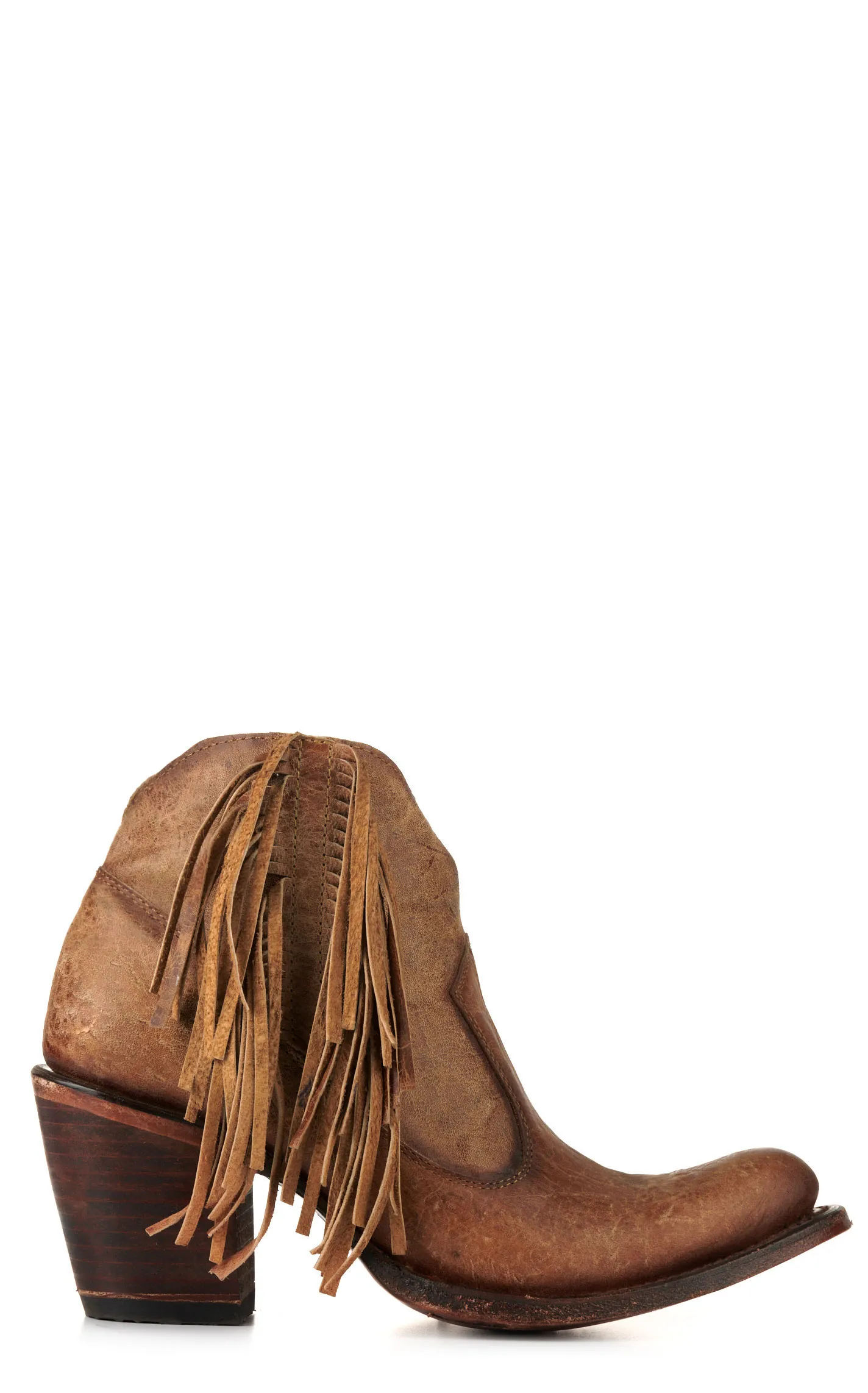 Circle G by Corral Women's Orix Brown with Fringe Round Toe Bootie