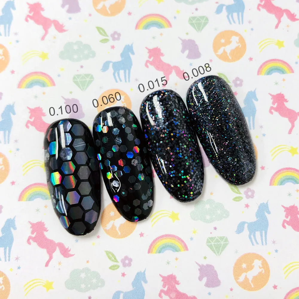 Clear Holographic Hex Glitter / 4 Sizes