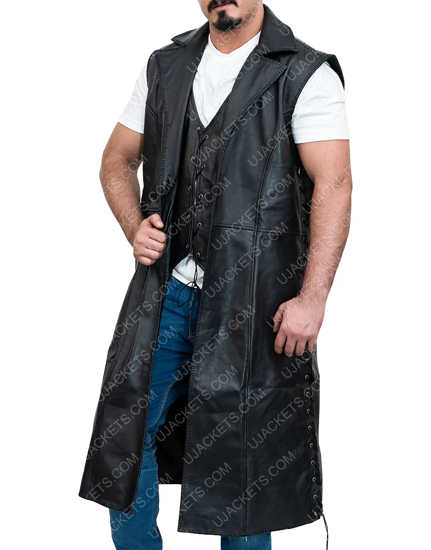 Devil May Cry 5 Vest Coat | Men's Black Leather Trench Coat | ujackets