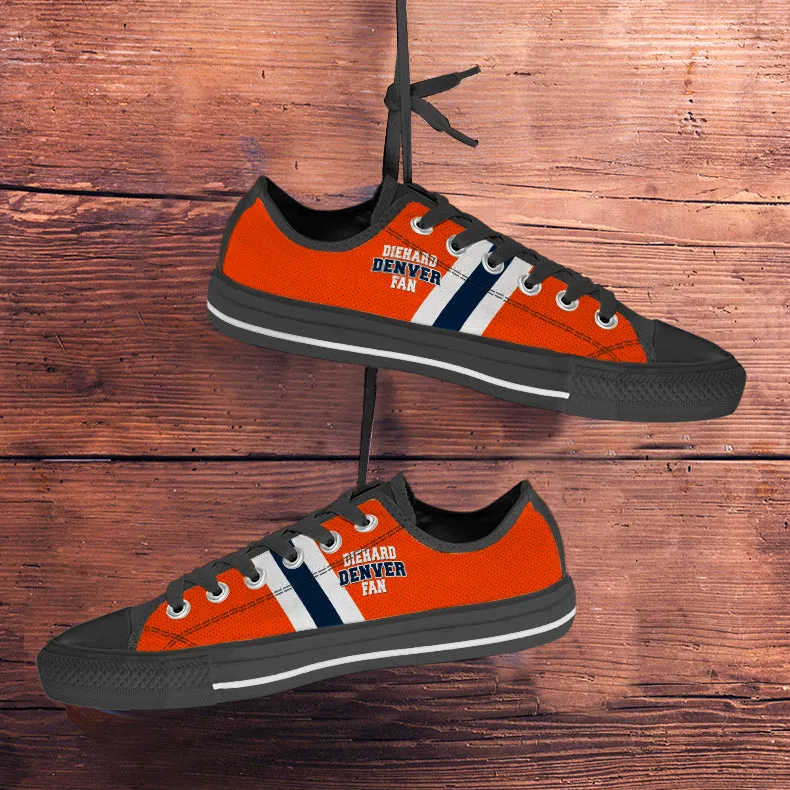 Diehard Denver Fan Sports Low Top Shoes Orange Black