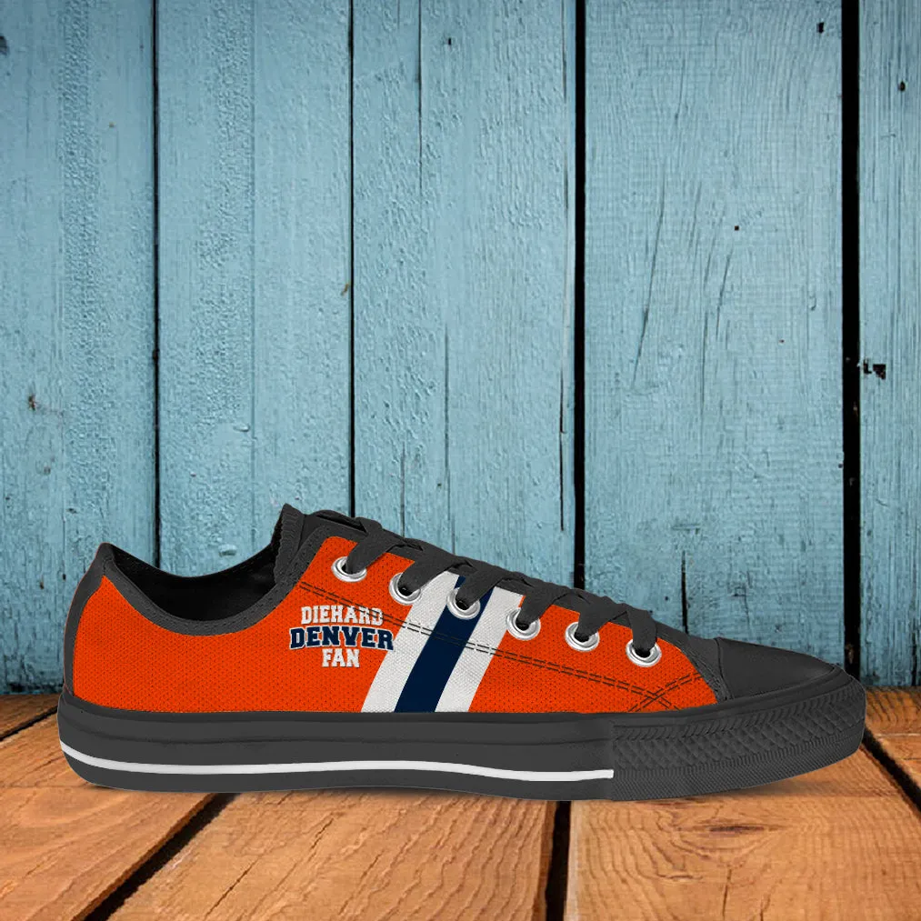 Diehard Denver Fan Sports Low Top Shoes Orange Black