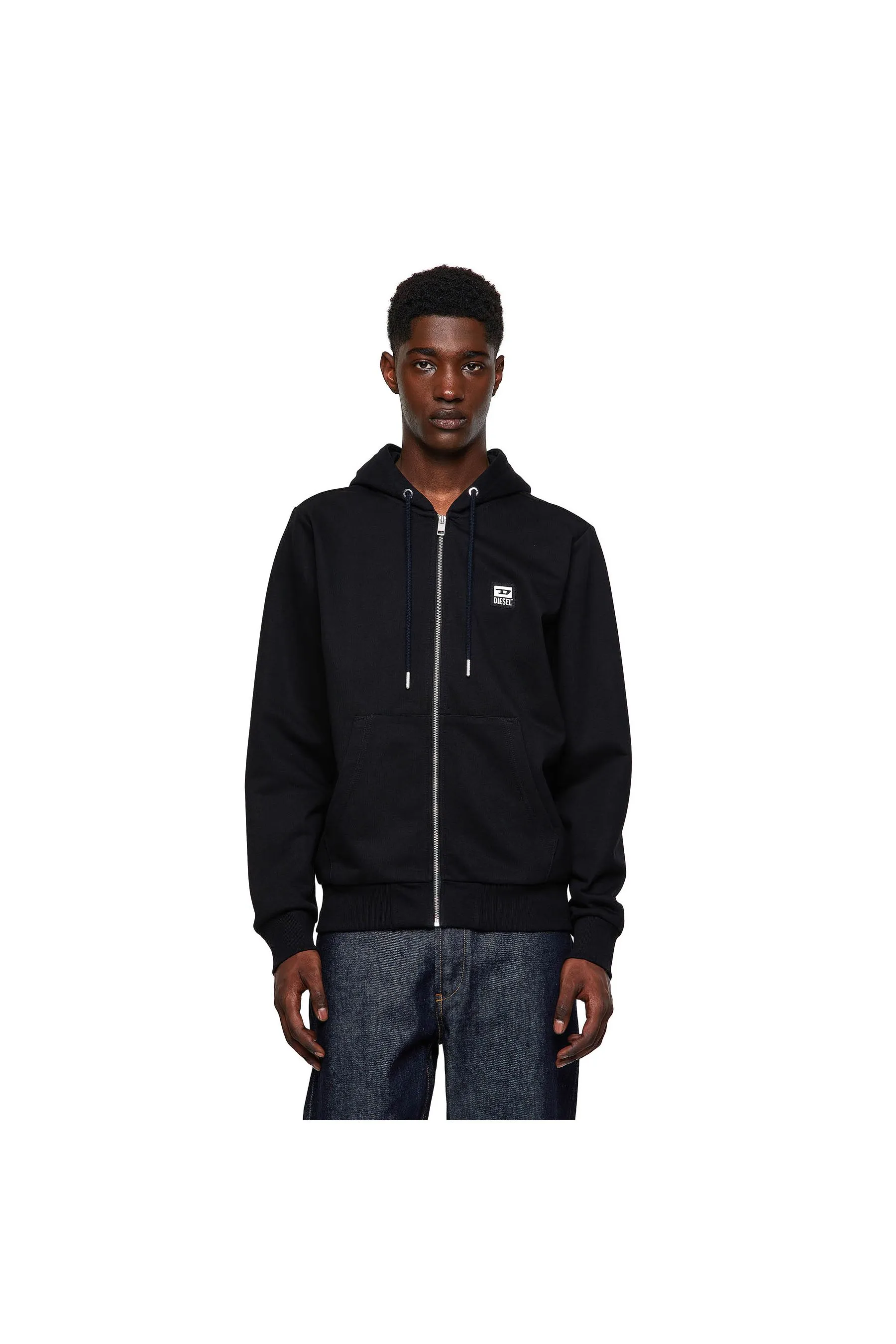 Diesel S-Girk-Hood-Zip-K1 Felpa Black Men Hoodies|akgalleria.com