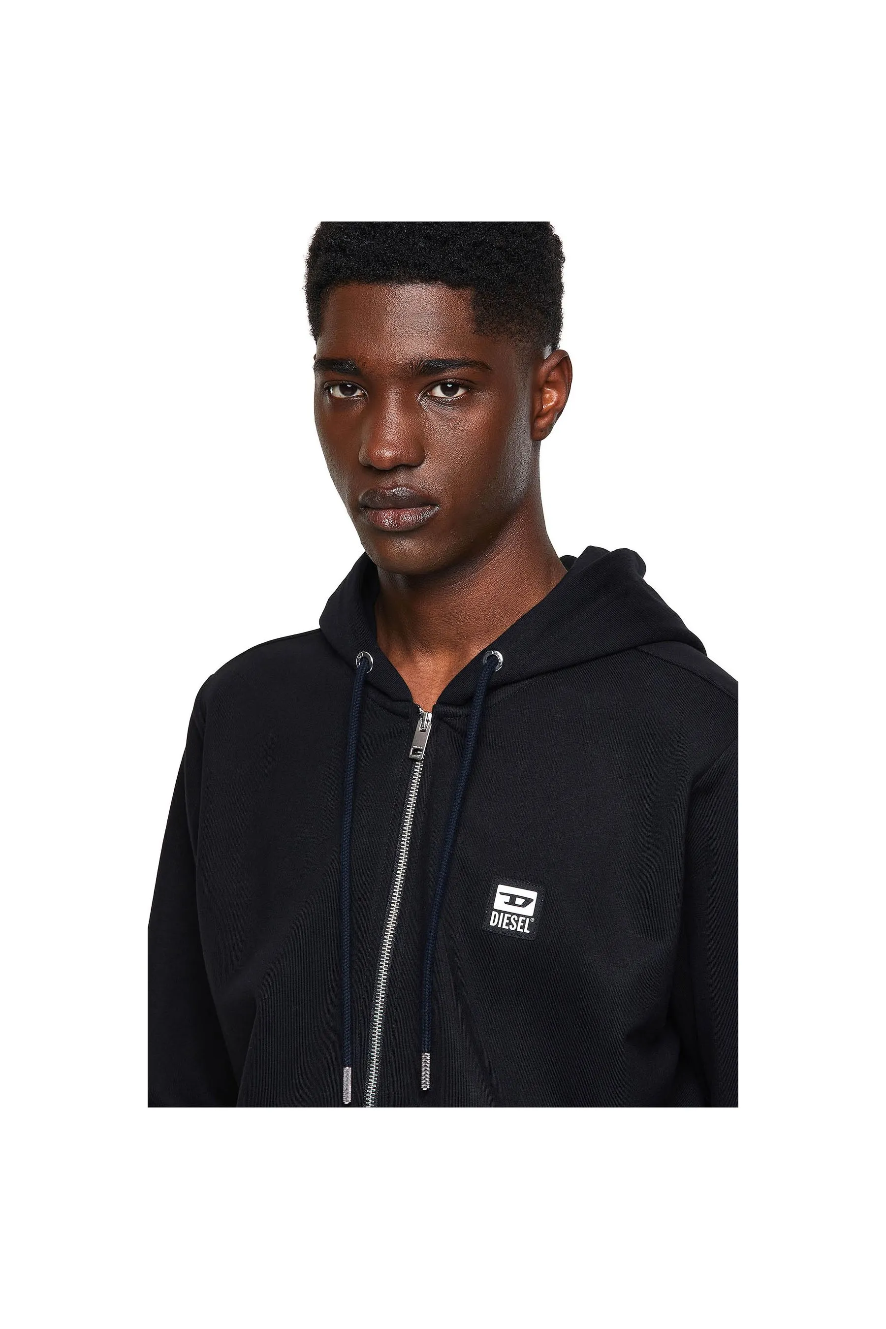 Diesel S-Girk-Hood-Zip-K1 Felpa Black Men Hoodies|akgalleria.com