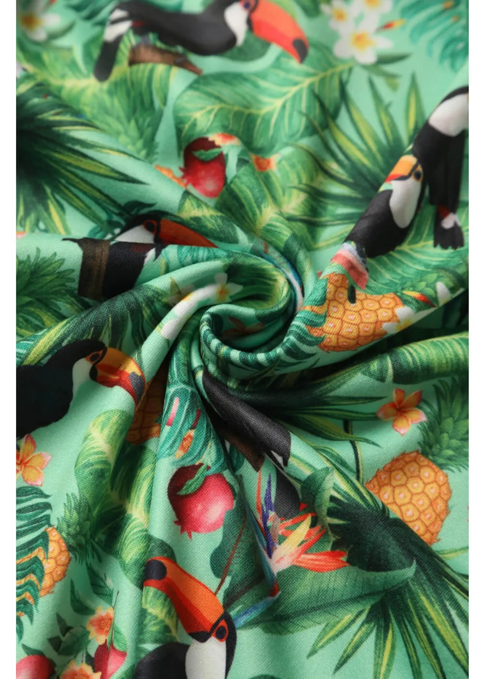 Dolly & Dotty Donna Tropical Toucan 40's Dress Green