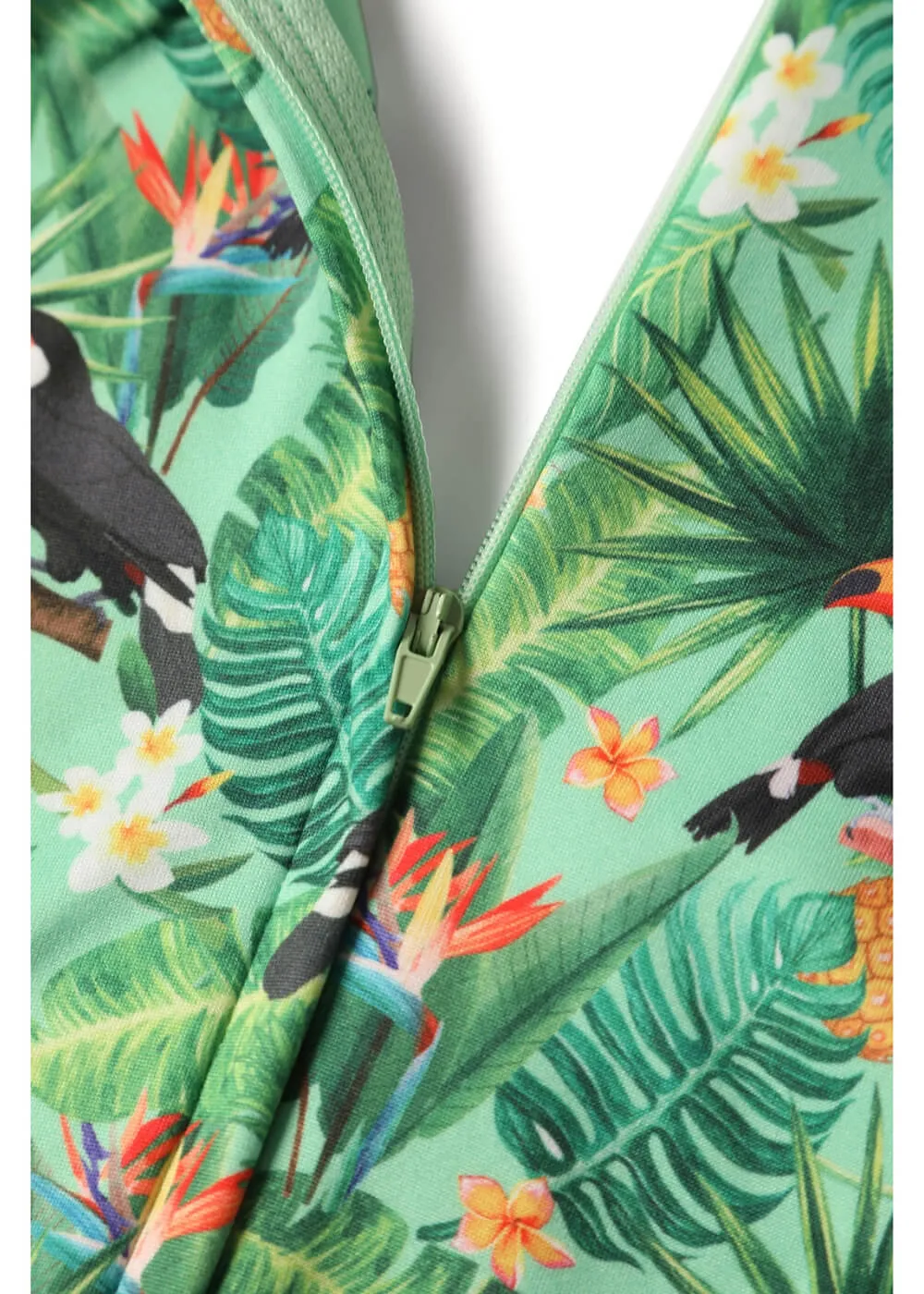 Dolly & Dotty Donna Tropical Toucan 40's Dress Green