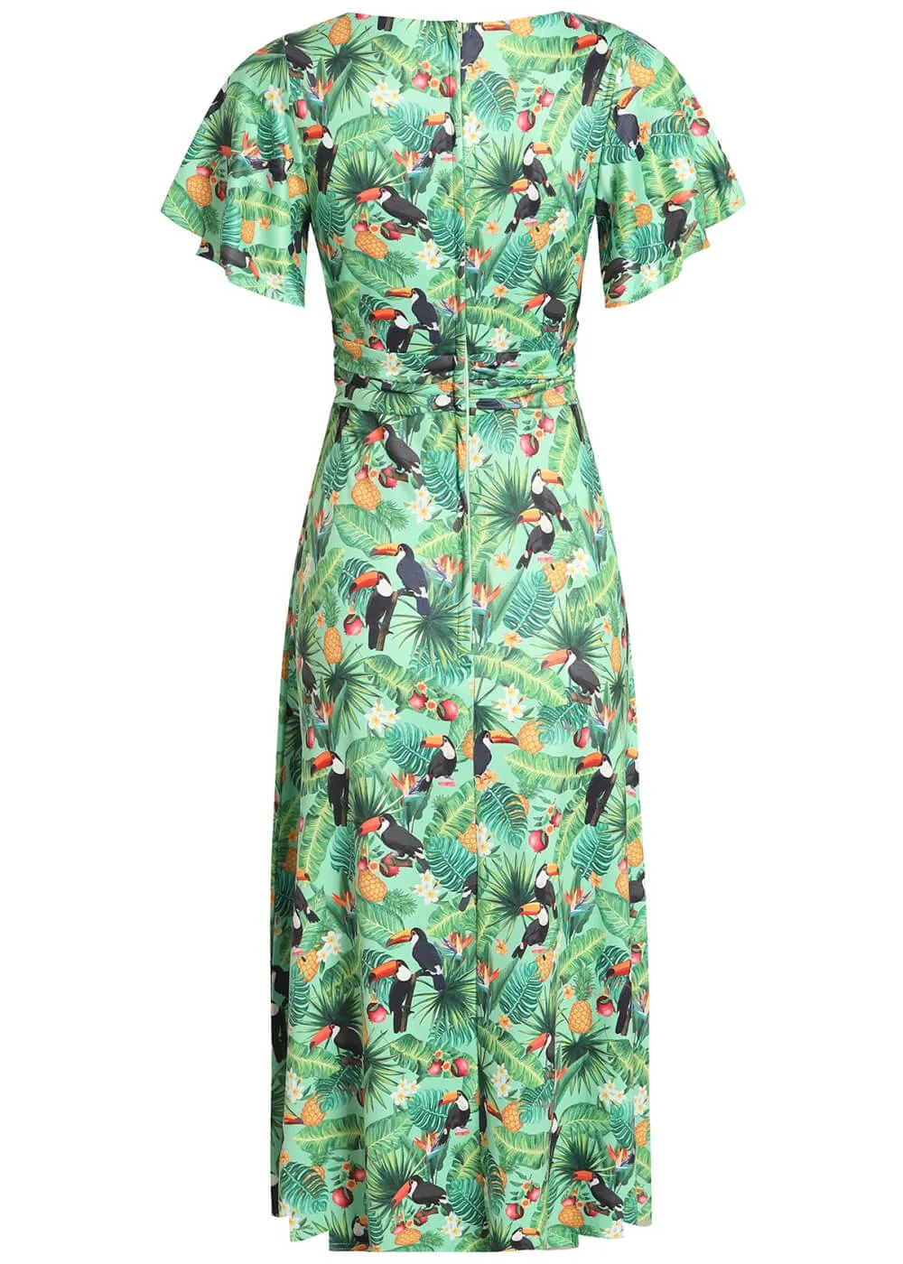 Dolly & Dotty Donna Tropical Toucan 40's Dress Green