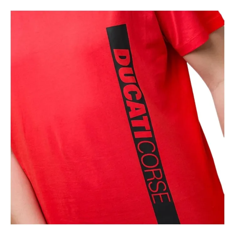 Ducati MEN'S TEE DC24MA03 T-Shirt Uomo con Stampa Rossa