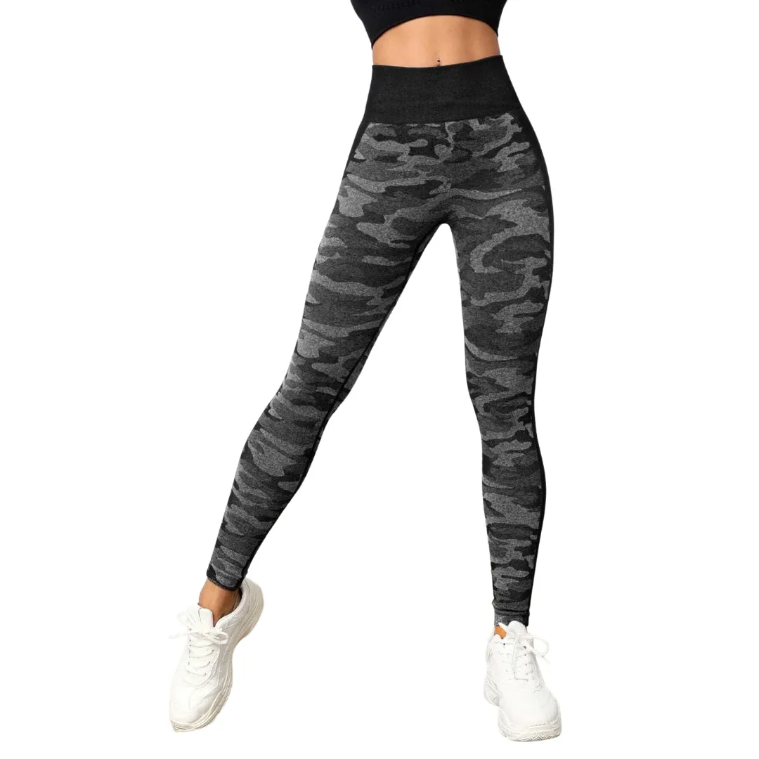 Ella Camo Print Scrunch Leggings