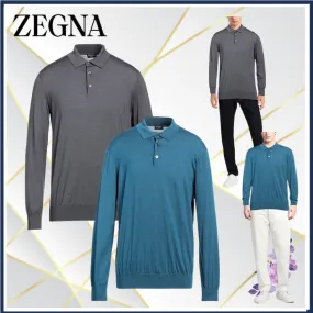 Ermenegildo Zegna  |Cashmere Silk Long Sleeves Plain Oversized Luxury