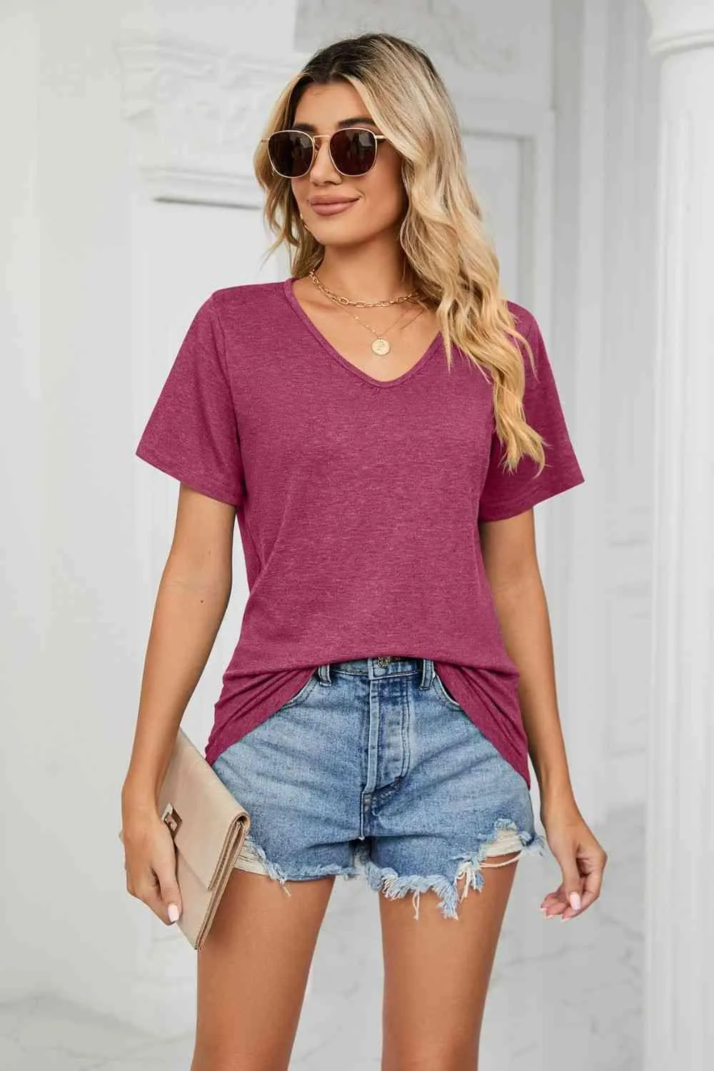 Everyday Comfort Short Sleeve V-Neck Tee