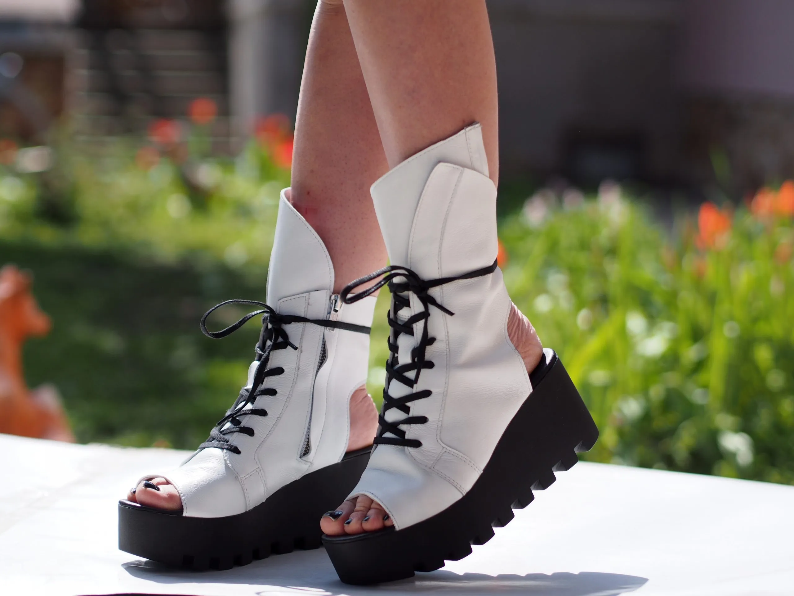 Genuine leather summer boots/women summer boots/must have wedges/platform summer boots