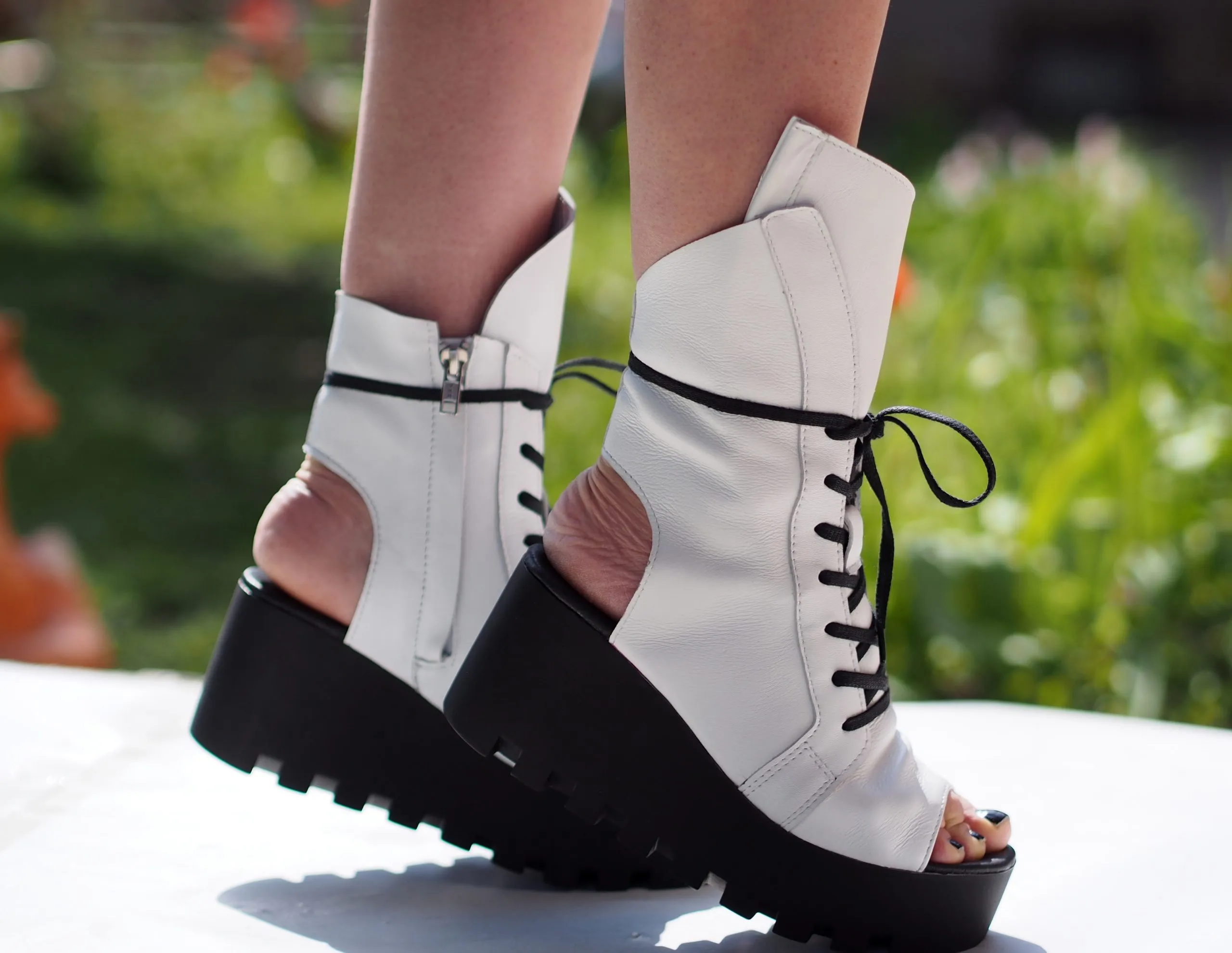 Genuine leather summer boots/women summer boots/must have wedges/platform summer boots