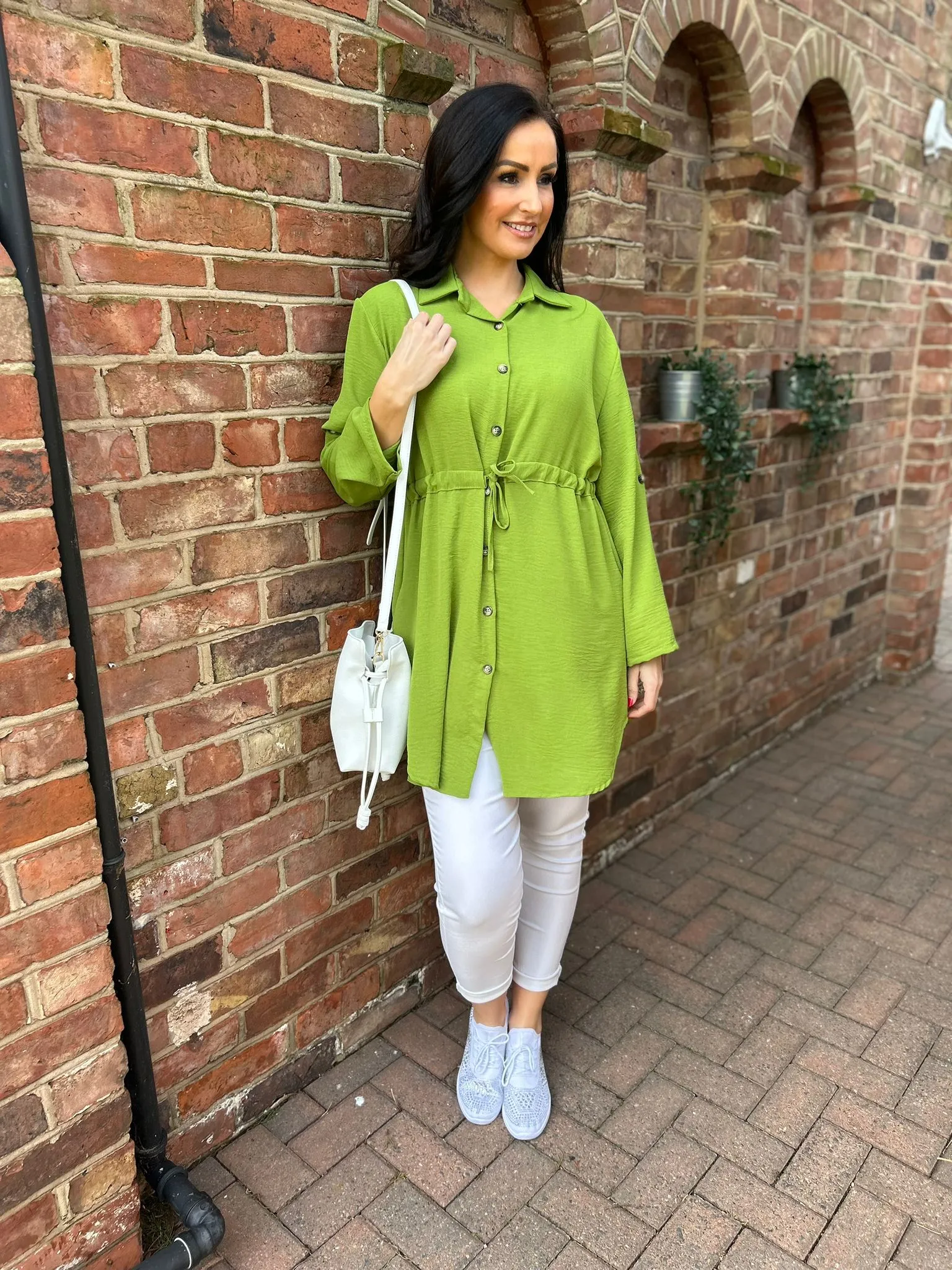 Green Tie Waist Tunic Rosie