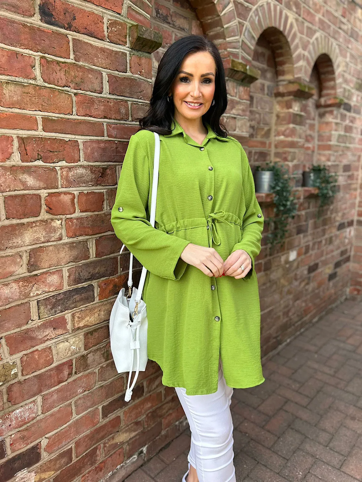 Green Tie Waist Tunic Rosie