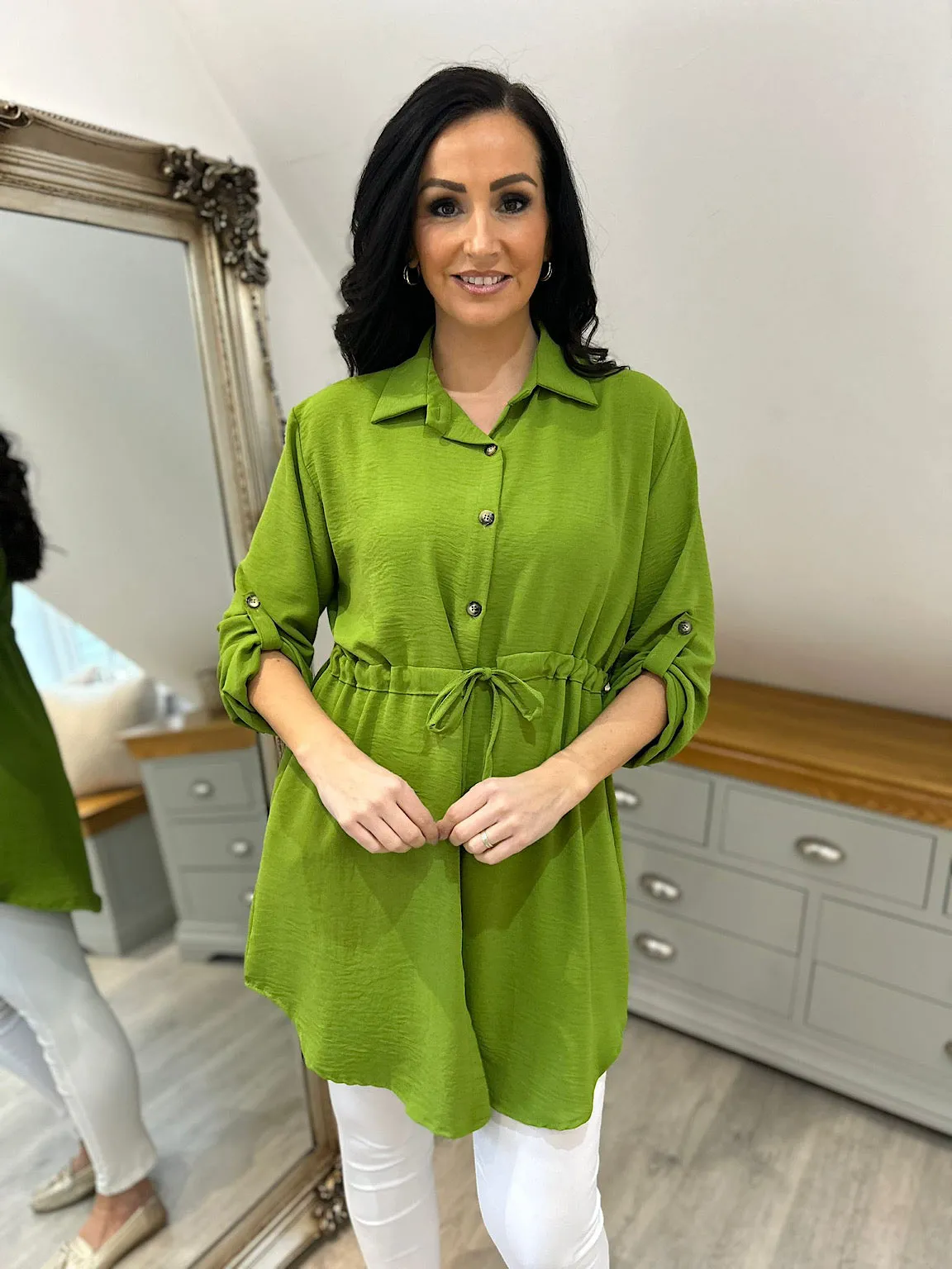 Green Tie Waist Tunic Rosie