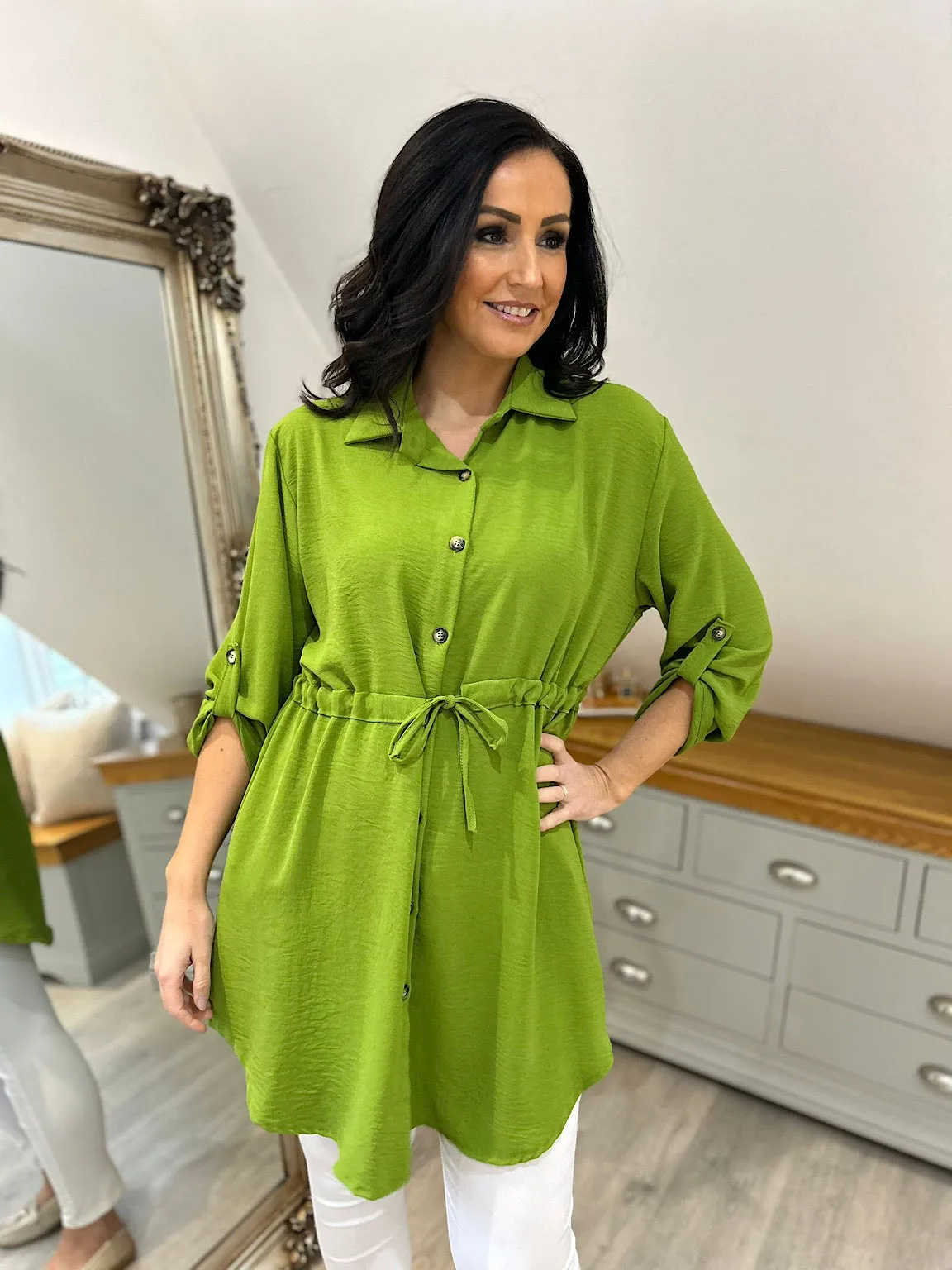 Green Tie Waist Tunic Rosie