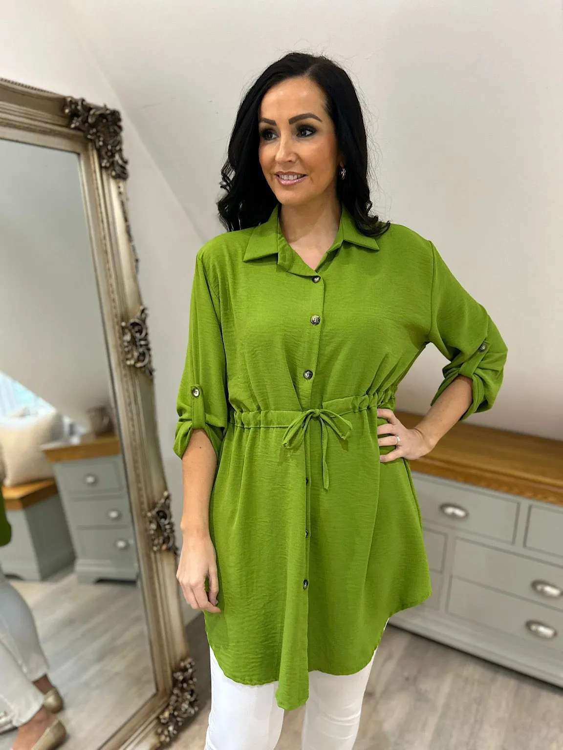 Green Tie Waist Tunic Rosie