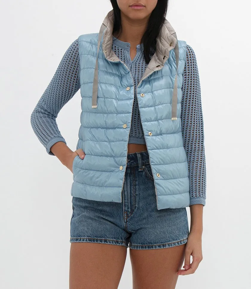 HERNOREVERSIBLE SLEEVELESS JACKET IN NYLON ULTRALIGHT