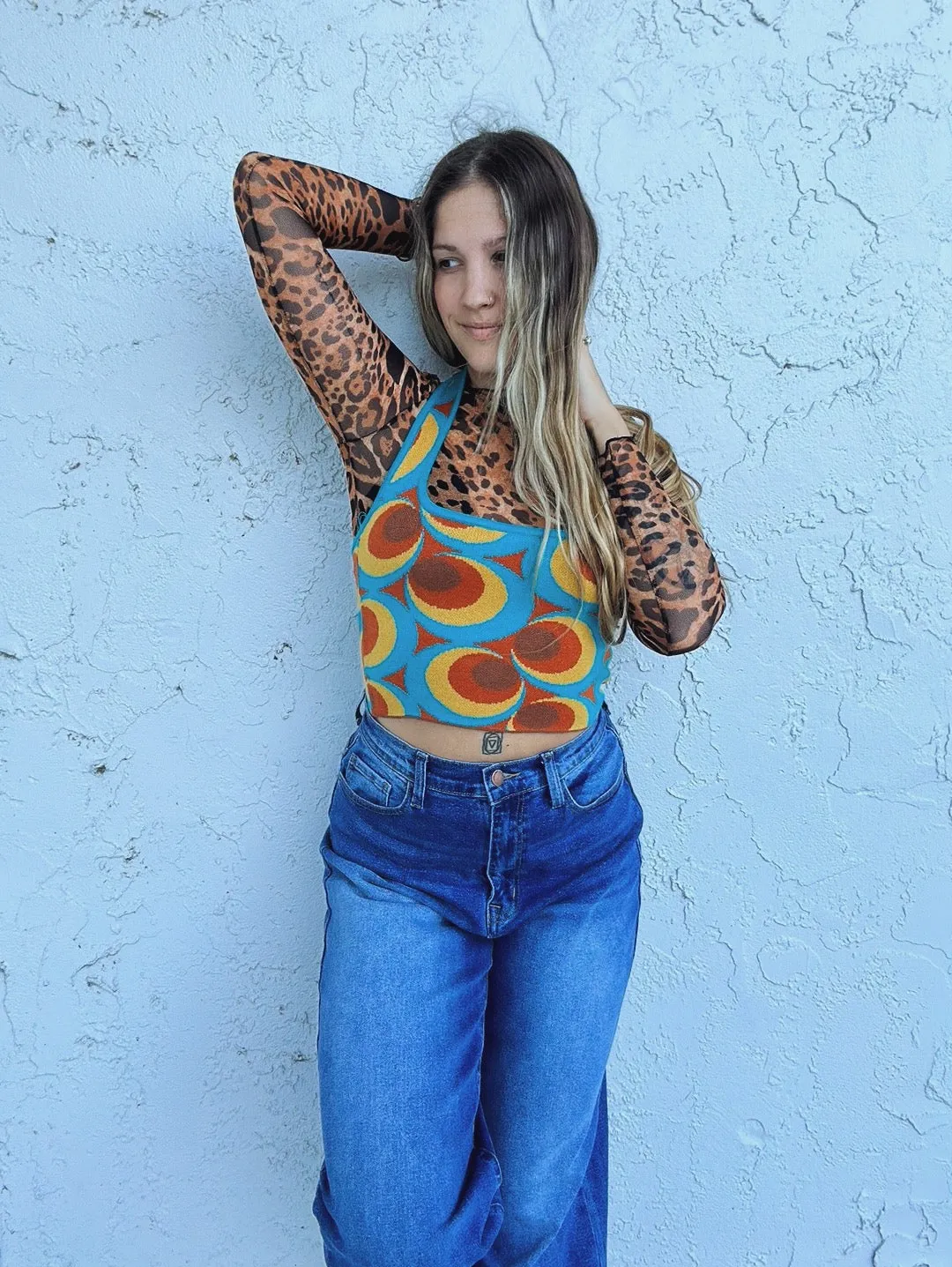 High Fidelity Retro Sweater Halter Top