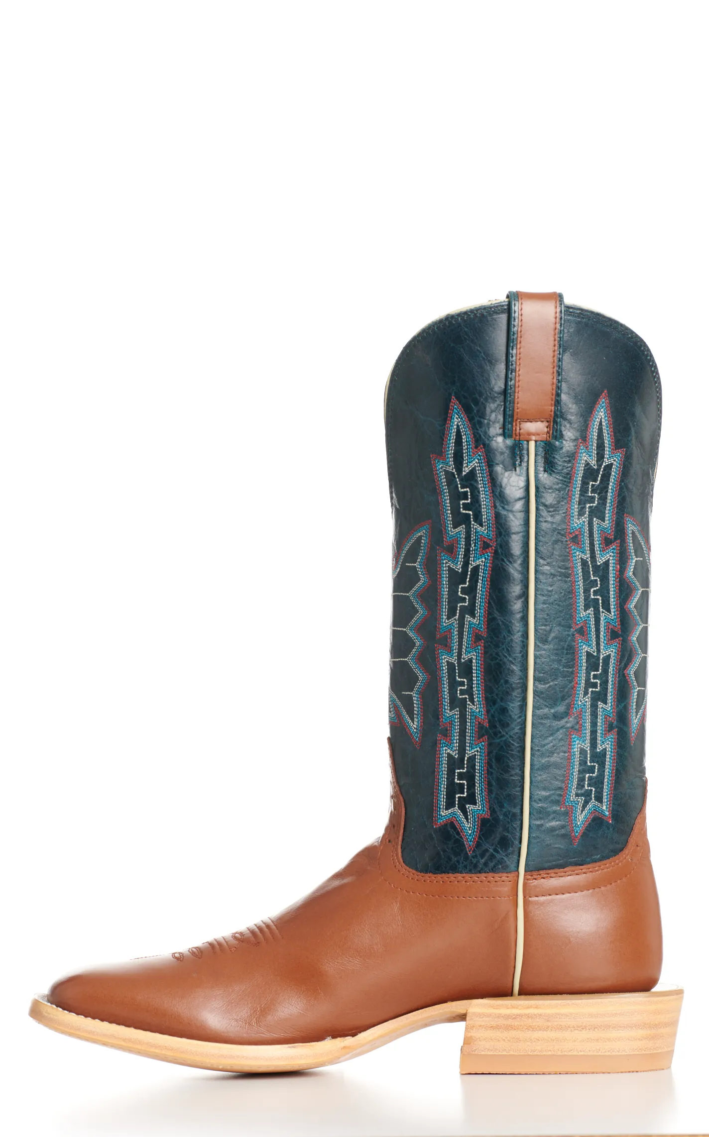 Hondo Men's Pagsoa Benedictine and Navy Square Toe Cowboy Boots