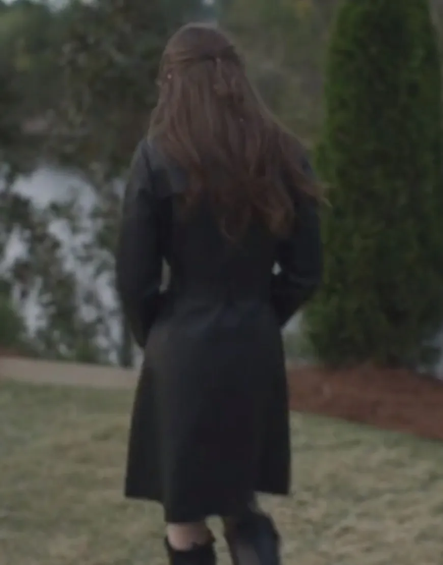 Inheritance Lily Collins Black Coat | Lauren Monroe Black Leather Coat