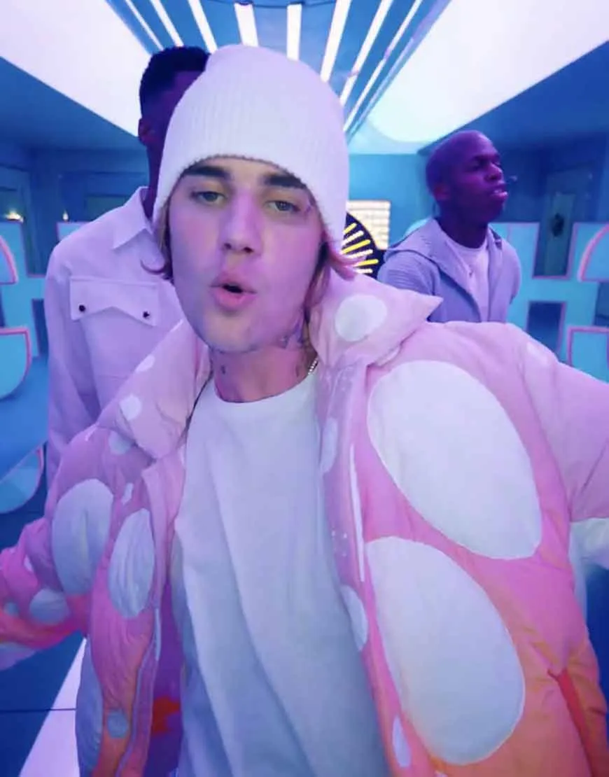 Justin Bieber Peaches Puffer Jacket | Peaches 2021 Tri-Color Jacket