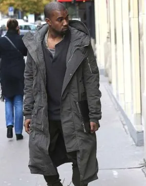 Kanye West Grey Trench Coat | Men's Grey Trench Coat | Ujackets.com