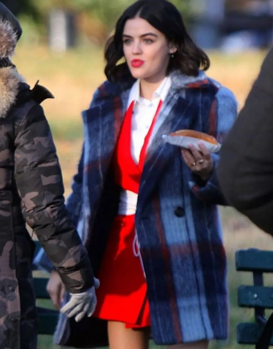 Katy Keene Checked Wool Coat | Lucy Hale Mid-Length Woolen Coat