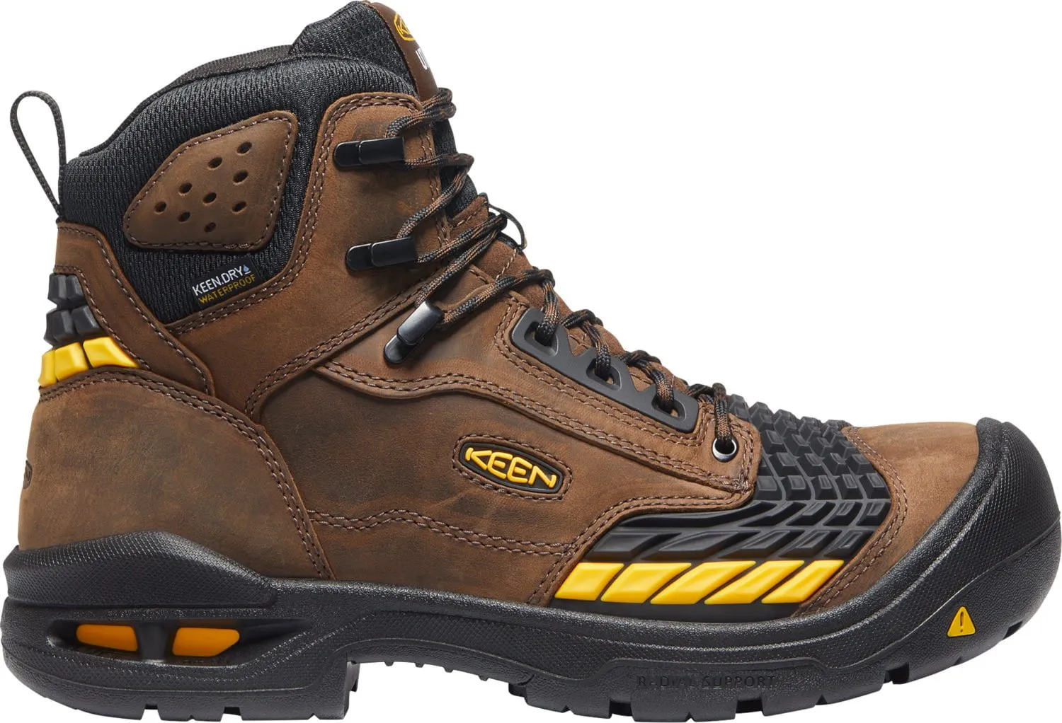 Keen Utility Mens Troy 6in KBF WP Dark Earth/Black Leather Work Boots